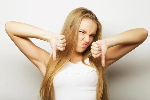 Hermosa joven sorprendida mujer. — Foto de Stock