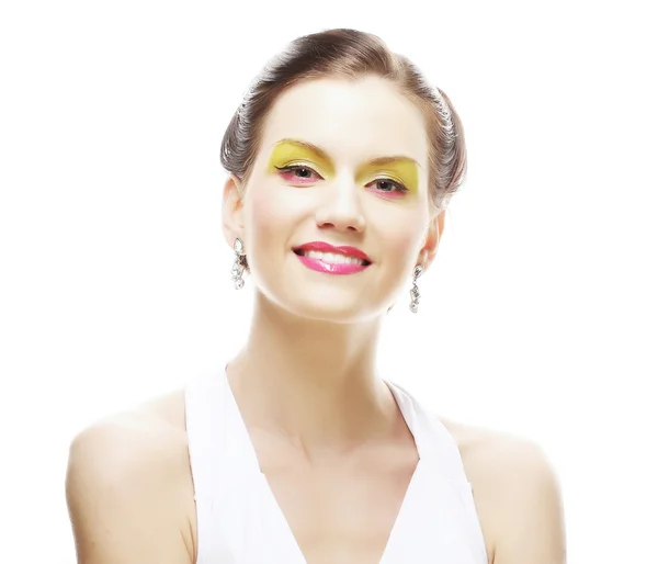 Woman face with bright makeup — Stock Photo, Image