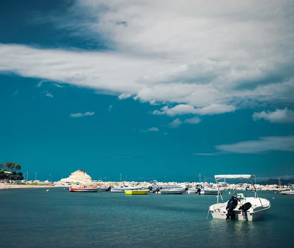 Fishing boats  in the Ionian sea — Stock Photo, Image