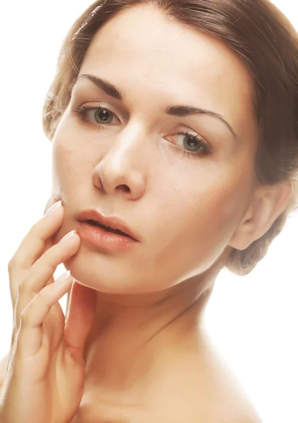 Cara de mujer con la piel limpia pureza —  Fotos de Stock