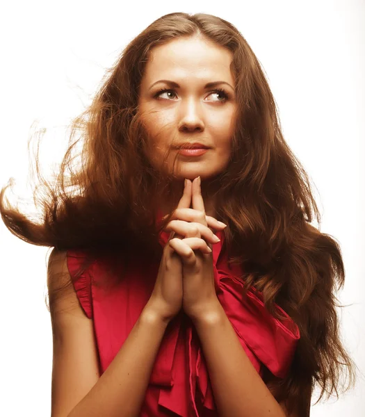 Giovane donna con i capelli lunghi — Foto Stock