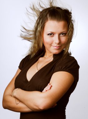 güzel kadın, stüdyo vurdu