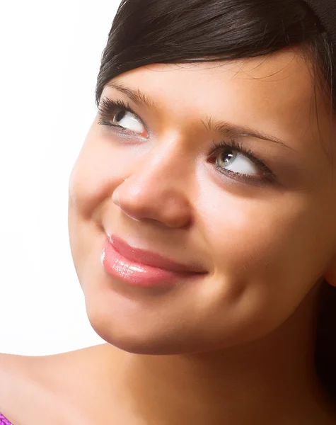 Closeup portrait of young brunette — Stock Photo, Image