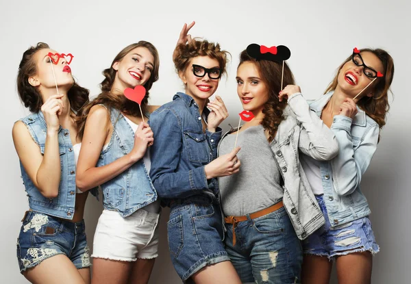 Stylish girls best friends ready for party — Stock Photo, Image