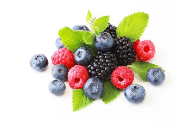 Delicious ripe berries on white background — Stock Photo, Image