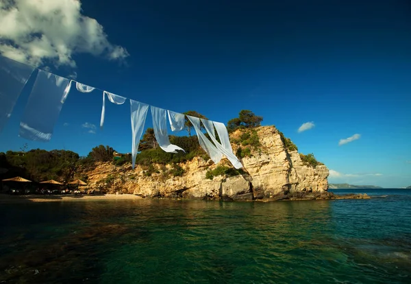 Picturesque Cameo Island Agios Sostis Situated Laganas Bay South Zakynthos — Stock Photo, Image