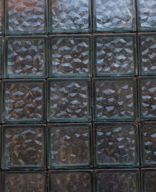 Kirli cam blok duvarlar efekt arka planı için, kapat