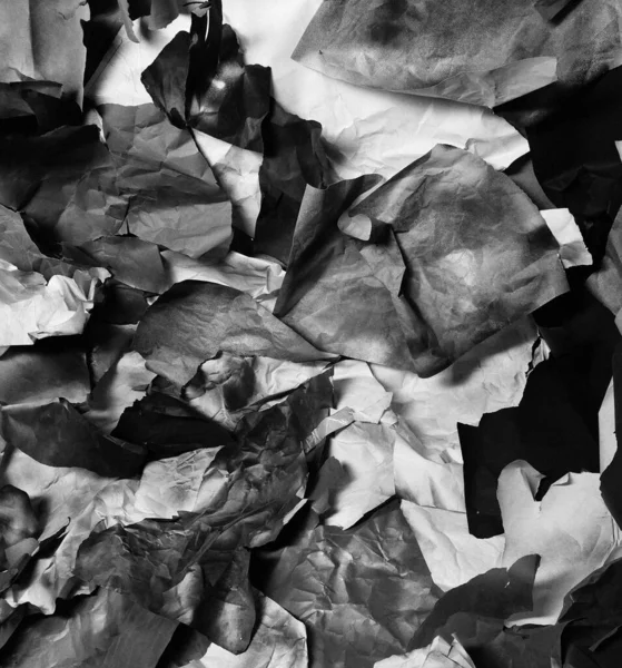 Crumpled black and white paper, background — Stock Photo, Image