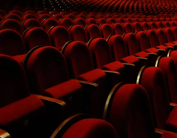 Cadeiras no teatro, cinema, close up picture — Fotografia de Stock
