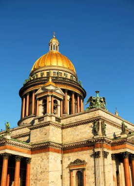 St Isaac's Cathedral in Saint Petersburg, Russia. It is a landmark of Petersburg. Summer day. Old architecture of Saint Petersburg.