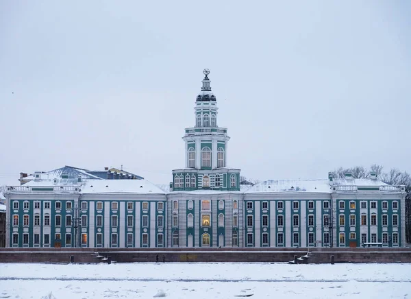 Blick Auf Die Kunstkamera Universitätsufer Über Die Newa Sankt Petersburg — Stockfoto