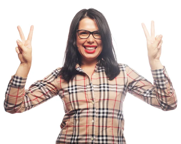 Feliz sorrindo bela jovem mulher — Fotografia de Stock