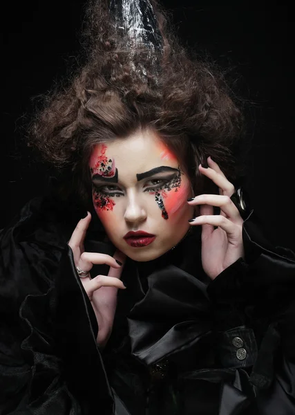 Portrait of woman with artistic make-up — Stock Photo, Image