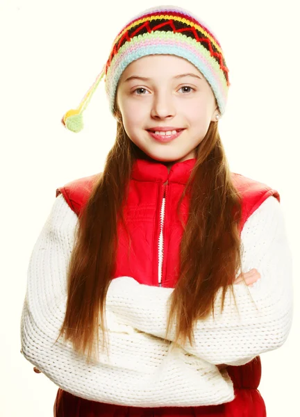 Μικρό κορίτσι με ρούχα για το χειμώνα — Φωτογραφία Αρχείου