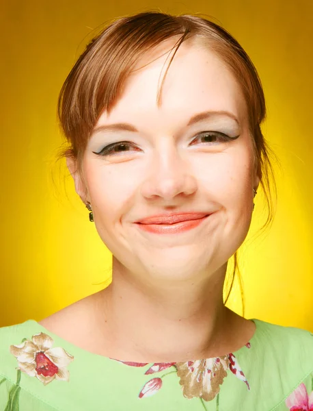 Beautiful young woman face. Close up. — Stock Photo, Image