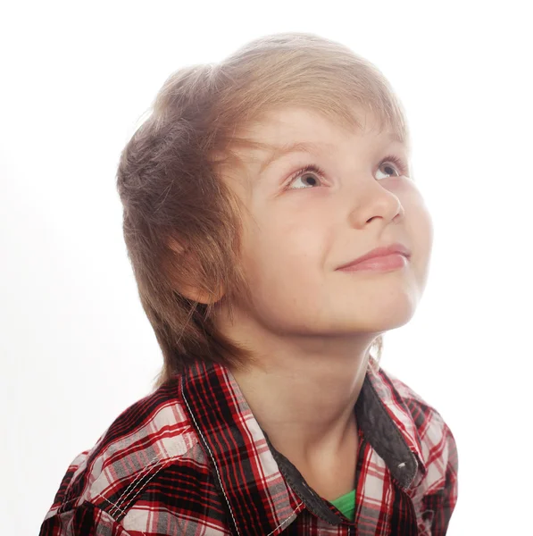 Pequeño niño sobre fondo blanco — Foto de Stock