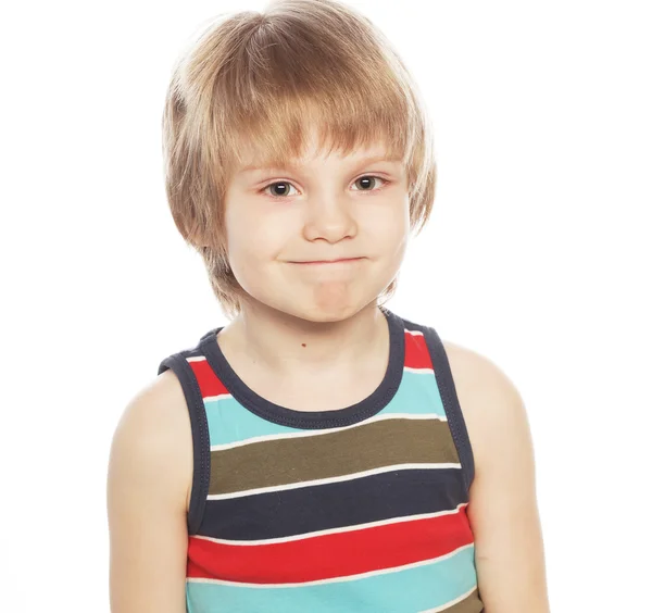 Little boy over white background — Stock Photo, Image