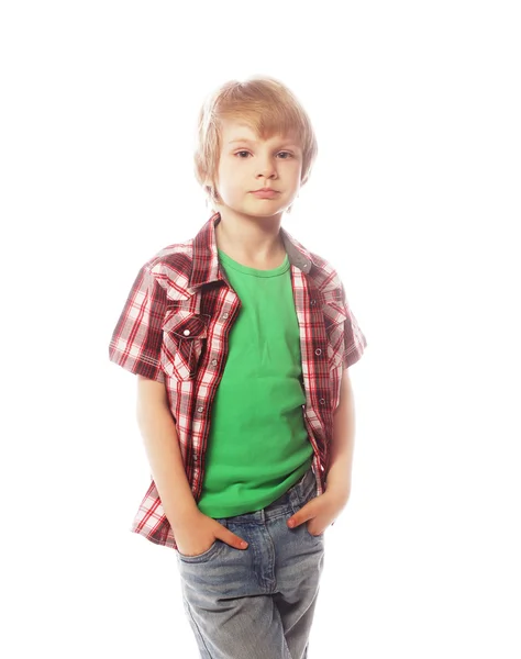 Little boy over white background — Stock Photo, Image