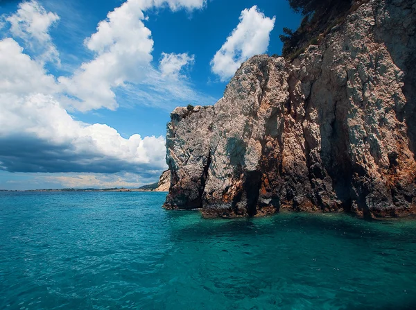 Błękitne jaskinie na wyspie Zakynthos, Grecja — Zdjęcie stockowe