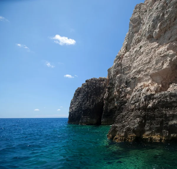 Blå grottor på ön Zakynthos — Stockfoto