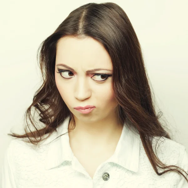 Beautiful young surprised woman. — Stock Photo, Image