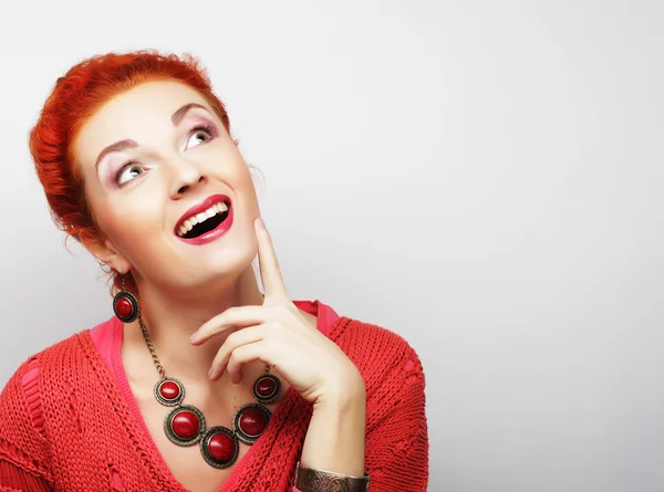 Beautiful young surprised woman. — Stock Photo, Image