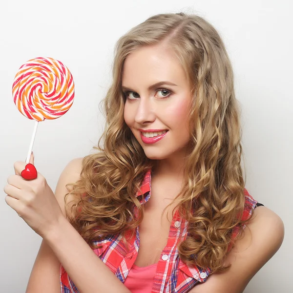 Young girl with lolipop — Stock Photo, Image