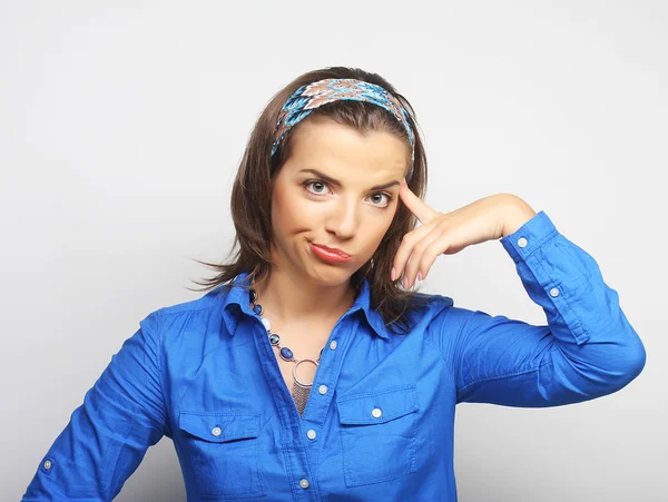 Schöne junge Frau überrascht. — Stockfoto