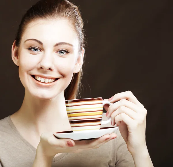 Pretty woman drinking coffee — Stock Photo, Image