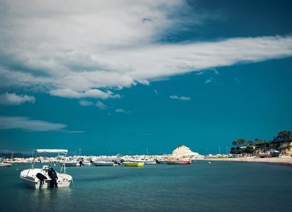 Fishing boats  in the Ionian sea — Stock Photo, Image