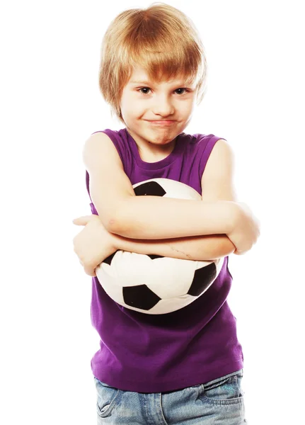 Chłopiec grać z piłkę — Zdjęcie stockowe