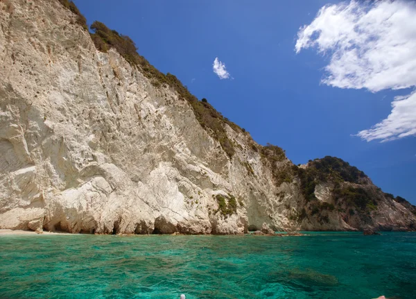 Blue groty wzdłuż brzegu zakynthos — Zdjęcie stockowe