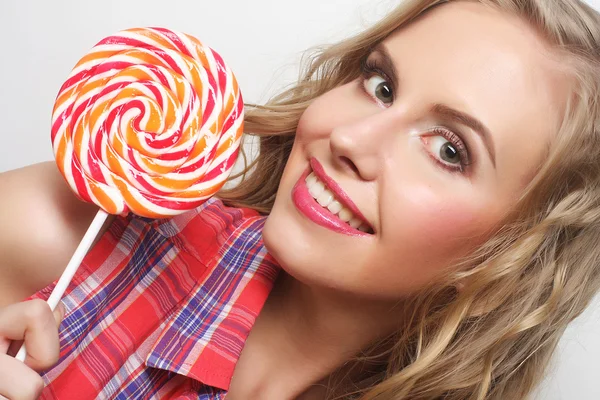 Young girl with lolipop — Stock Photo, Image