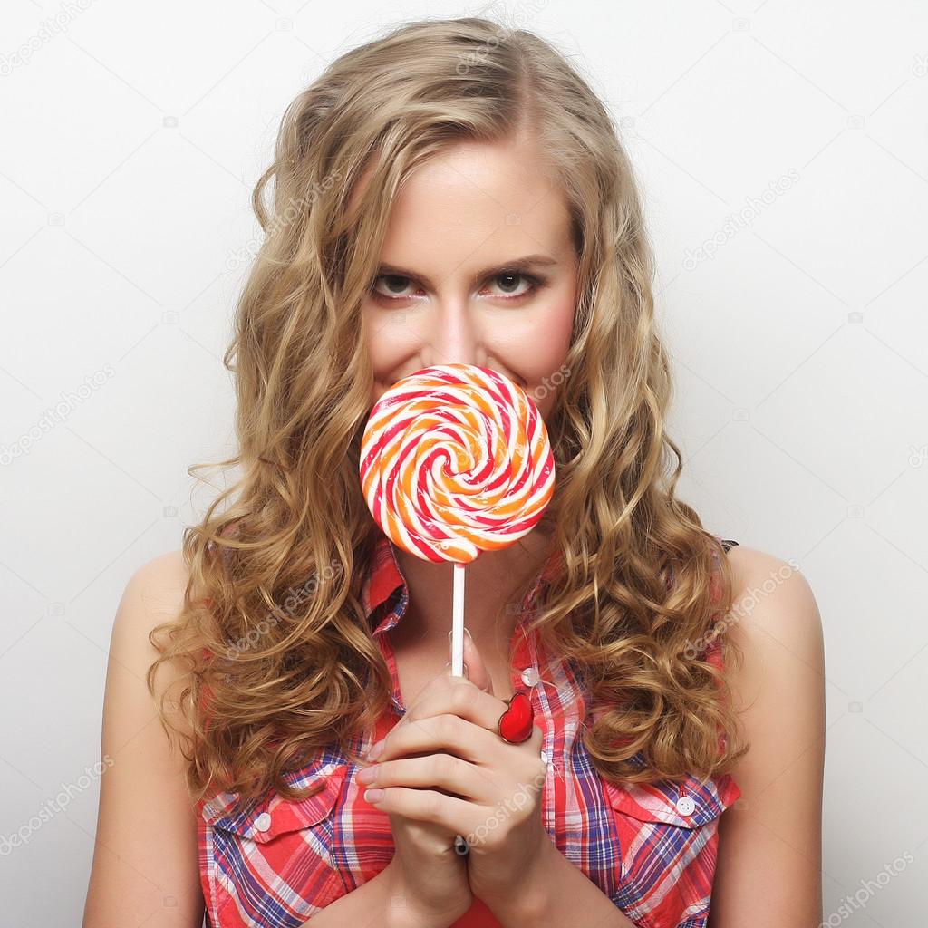 Young girl with lolipop — Stock Photo © kanareva 69729751