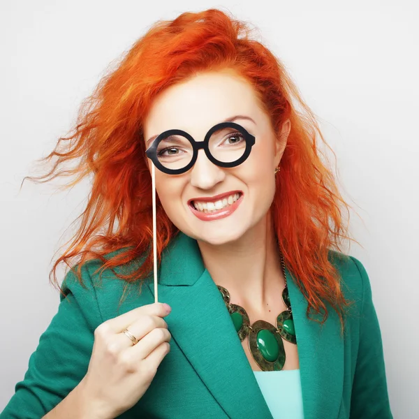 Playful young women holding a party glasses. — Stock Photo, Image