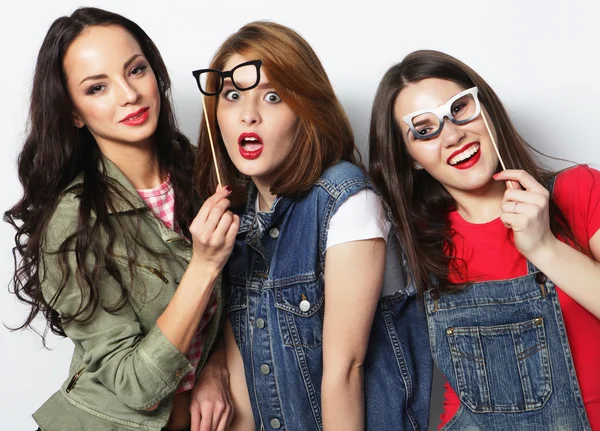 Hipster girls best friends ready for party — Stock Photo, Image