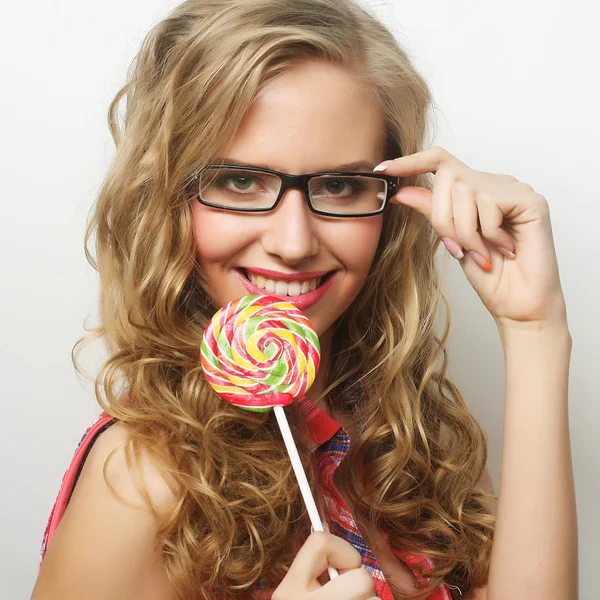 Young girl with lolipop — Stock Photo, Image