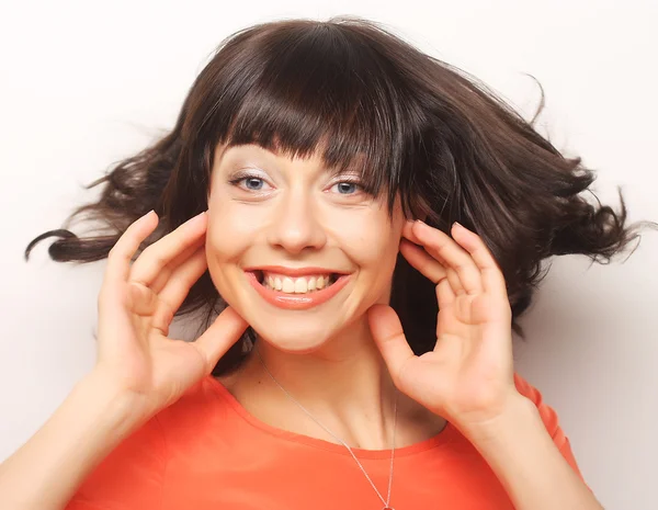 Portrait young emotional woman — Stock Photo, Image