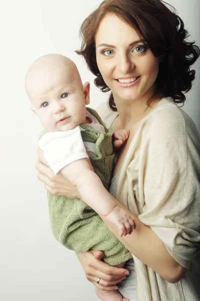 Happy young mother with baby — Stock Photo, Image