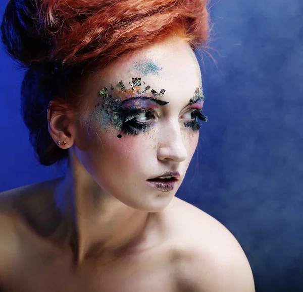 Woman with artistic make-up — Stock Photo, Image