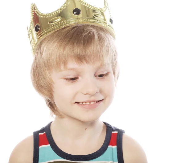 Niño pequeño con corona — Foto de Stock