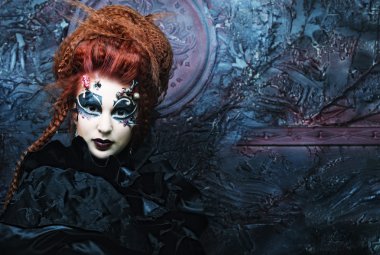 Gotik cadı. Karanlık kadın..