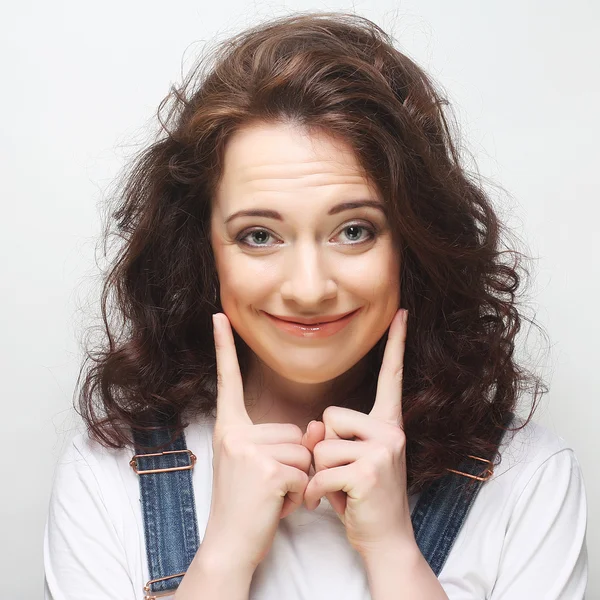 Beautiful young surprised woman. — Stock Photo, Image