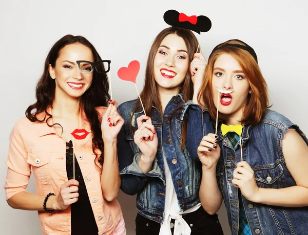 Ragazze hipster migliori amici pronti per la festa — Foto Stock