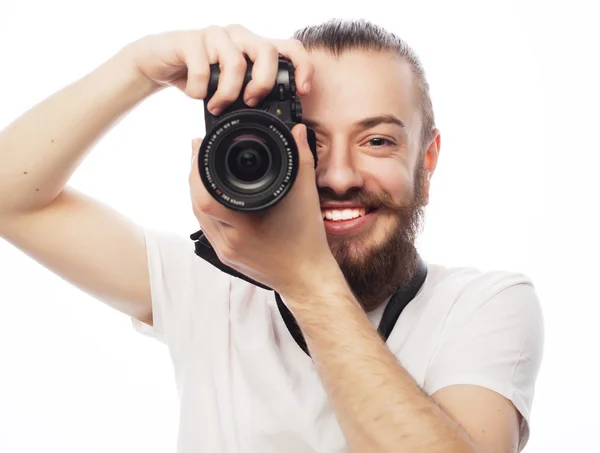 Young bearded  photographer — Stock Photo, Image