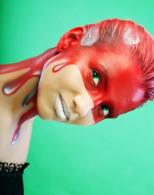 yaratıcı yüz-resim kadınla