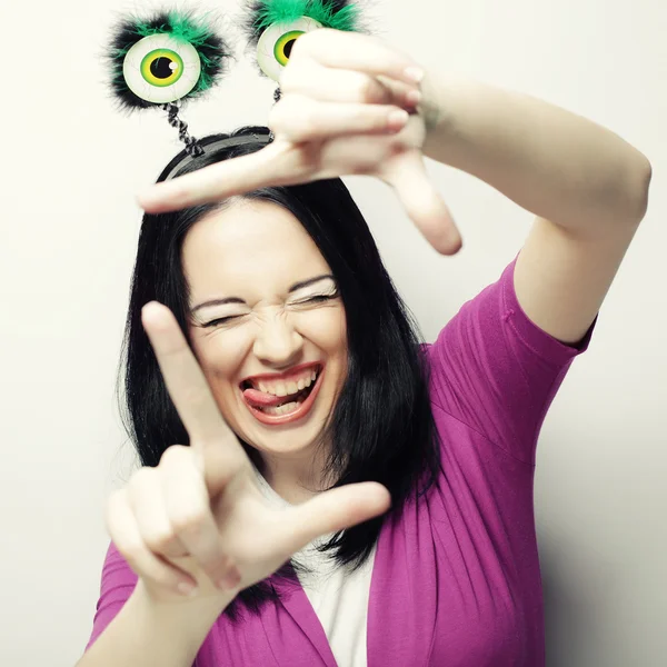 Beautiful young surprised woman — Stock Photo, Image