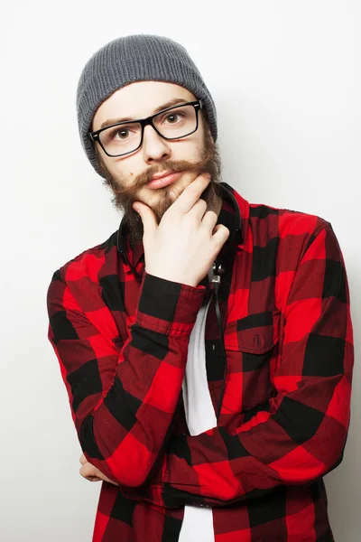 Joven barbudo hipster hombre —  Fotos de Stock