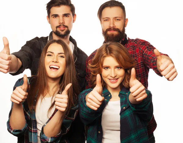 Students showing thumbs up — Stock Photo, Image