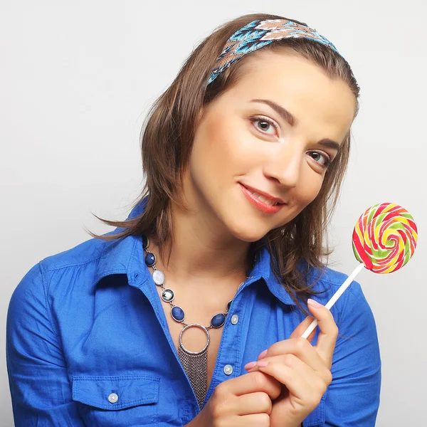 Young girl with lolipop — Stock Photo, Image